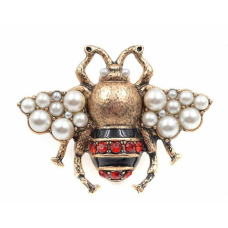 Stunning vintage look gold plated gold honey bee brooch suit coat broach pin z7r