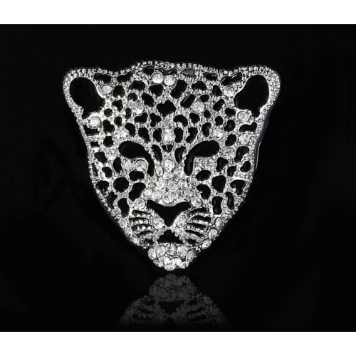Stunning vintage look silver plated retro leopard celebrity brooch broach pin zs