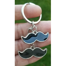 Sikh punjabi moustache singh kaur khalsa stainless steel key chain key ring pp2