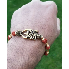 Rudraksh mala natural beads evil eye protection lucky shiv shakti bracelet cc4