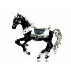 Stunning vintage look silver platd unicorn horse celebrity brooch broach pin z20