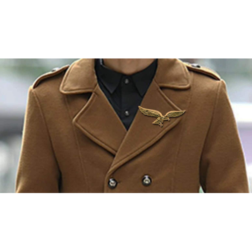 Flying eagle brooch vintage look silver gold plated suit coat broach collar pin