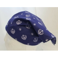 Sikh punjabi singh kaur blue khalsa khandas bandana head wrap gear rumal hankie