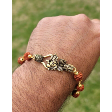 Rudraksh mala natural beads evil eye protection lucky lord mahakal bracelet cc23