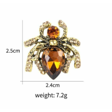 Vintage look gold plated stunning spider brooch suit coat broach collar pin b22