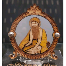 Sikh guru ram das ji wood carved photo portrait singh kaur desktop stand c8 gift