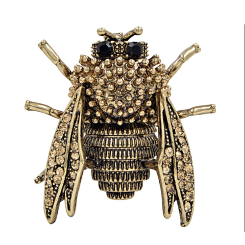 Bee brooch vintage look silver gold plated suit coat broach collar new pin ggg36