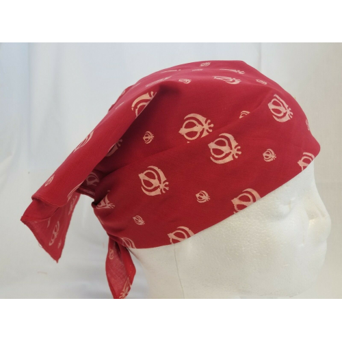 Sikh punjabi singh kaur maroon khalsa khandas bandana head wrap gear rumal za3