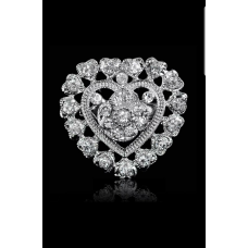Heart brooch silver plated christmas new year stunning diamonte pin broach rrr