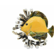 Fish celebrity brooch stunning vintage look gold plated retro broach pin f11 new