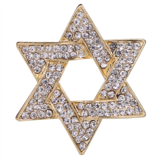 Israel star brooch gold silver plated jewish broach celebrity queen pin s13 jew