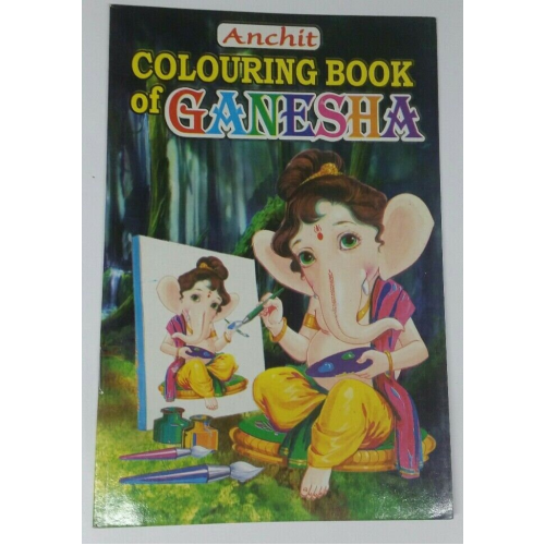 Children colouring book of ganesha pictures hindu religious colour book kids