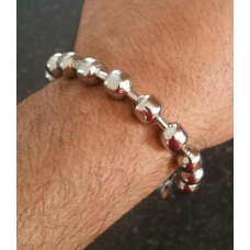 Chrome plated steel meditation praying beads talisman sikh simarna bracelet b2a