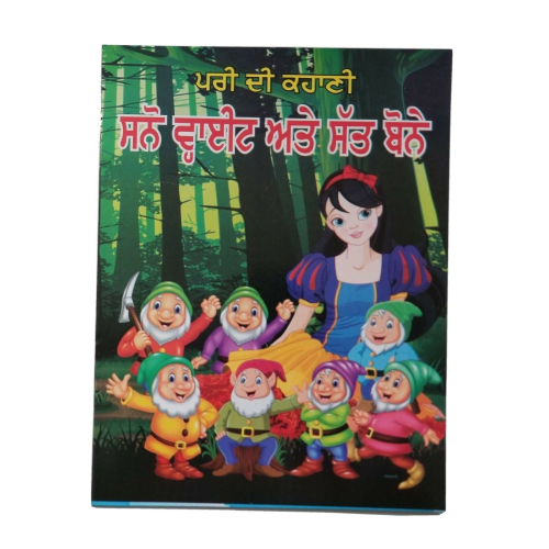 Punjabi reading kids fairy tale snow white and seven dwarfs learning story book