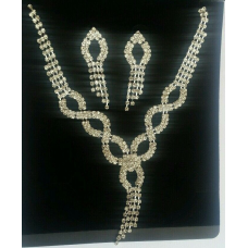 Elegant and stylish bollywood silver plated stunning diamante knotted necklace l
