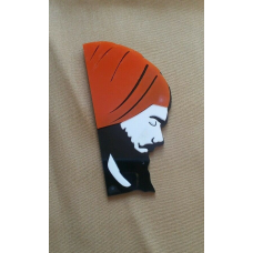 Sikh punjabi fateh orange dumala singh khalsa acrylic adhesive back sticker