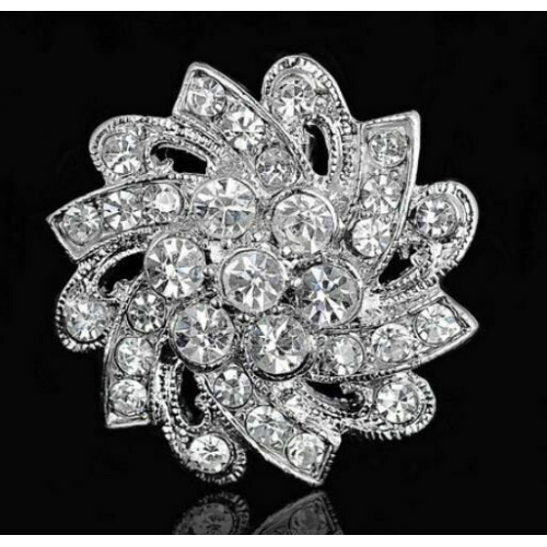 Christmas new year stunning diamonte silver plated brooch pin broach gift rr8