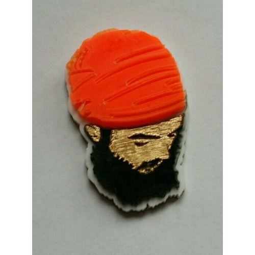 Sikh punjabi fateh orange dumala singh khalsa acrylic adhesive back sticker a6
