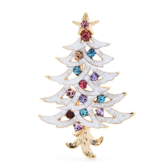 Vintage look stunning diamonte gold plated christmas tree brooch cake pin jjj25