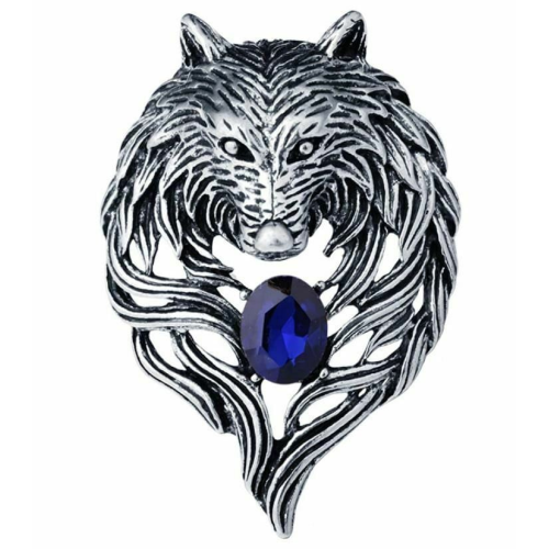 Stunning vintage look silver plated retro wolf celebrity brooch broach pin z17