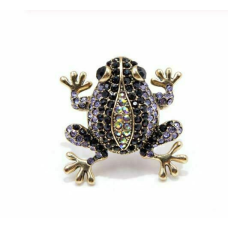 Vintage look gold plated stunning frog brooch suit coat broach collar pin b64