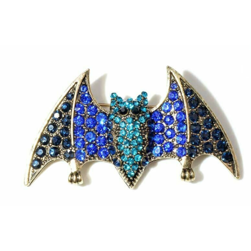 Stunning vintage look gold plated retro fly bat celebrity brooch broach pin f12