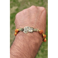 Om trishul rudraksh mala natural beads evil eye protection lucky bracelet cc25