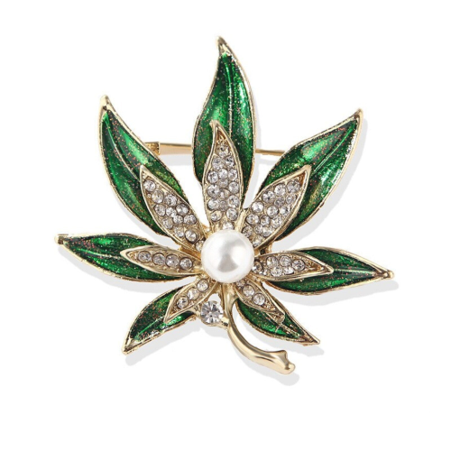 Vintage look gold plated retro maple weed leaf celebrity brooch broach pin jjj32