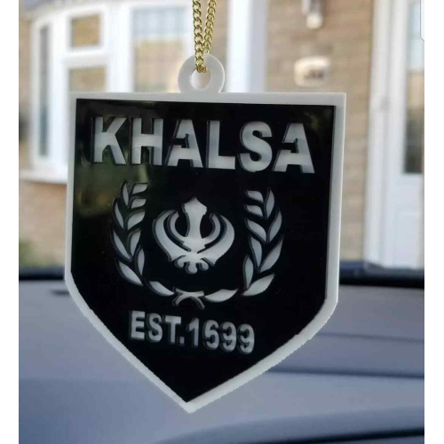 Acrylic punjabi sikh singh kaur khalsa 1699 khanda pendant for car rear mirror a