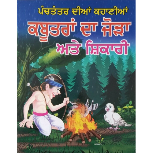 Punjabi reading kids panchtantra stories pair of pigeons & hunter learning book