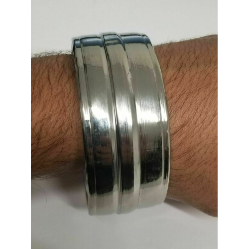 Heavy wide steel stainless steel sikh baba deep singh kara style kada bangle h7
