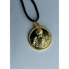 Small punjabi sikh guru nanak ji 1 ek onkar pendant in black thread necklace c10