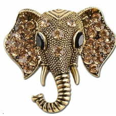 Stunning vintage look gold plated ganesh hindu brooch elephant broach pin f27