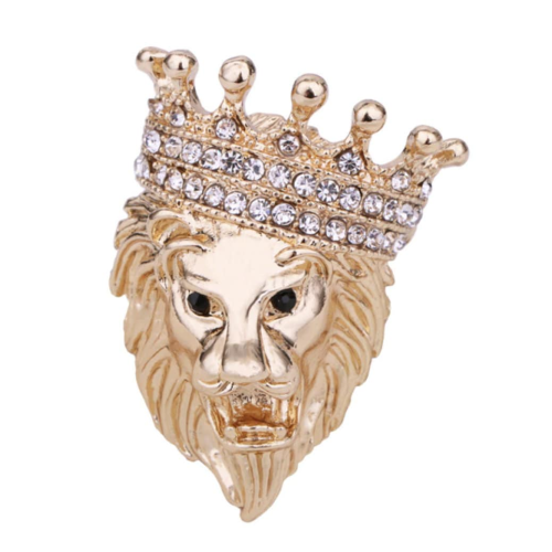 Lion king pin stunning look gold plated retro celebrity brooch broach gift jjj31
