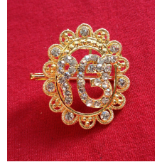 Stunning diamonte gold plated sikh eik onkar brooch cake pin x-mas singh gift hh