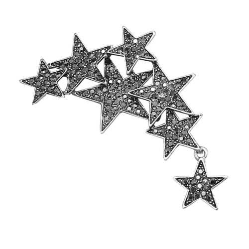 Seven stars brooch vintage look silver plated high end design broach pin a1 new