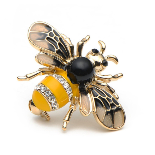 Stunning vintage look gold plated gold honey bee brooch suit coat broach pin g72