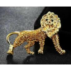 Stunning vintage look gold plated retro lion king celebrity brooch broach pin z2