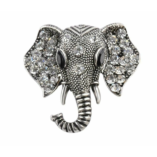 Stunning vintage look silver plated ganesh hindu brooch elephant broach pin f28