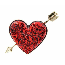 Vintage look Gold plated Celebrity Heart Brooch suit coat broach cake pin Z6