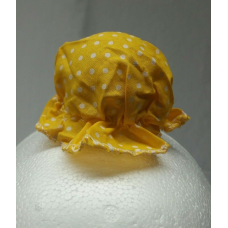 Sikh punjabi yellow dots kids baby jooda rumal juda head top knot elastic roomal