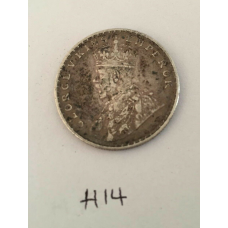 Antique fine silver one rupee british india 1918 king george coin h14 uncleaned