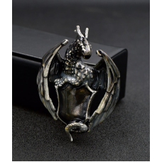 Stunning dragon shell retro vintage look silver plated royal princess design g13