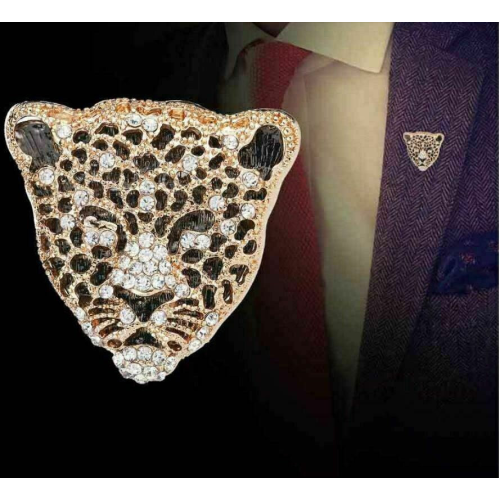 Stunning vintage look gold plated retro leopard celebrity brooch broach pin z14