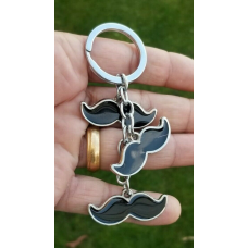 Sikh punjabi moustache singh kaur khalsa stainless steel key chain key ring pp