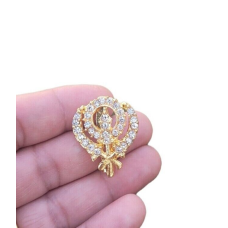 Owl brooch vintage look gold plated celebrity broach queen royal pin u3 opal new