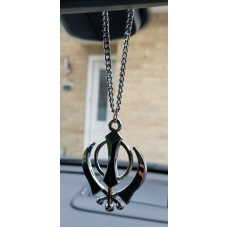 Stainless steel khanda pendant punjabi sikh singh kaur car rear mirror hanger