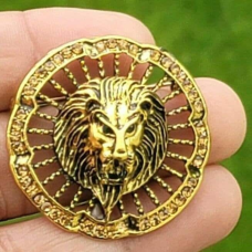 Lion brooch vintage look queen broach stunning gold silver plated pin kk5 new