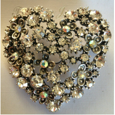 Christmas special gift - antique affect vintage heart brooch broach cake pin