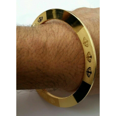 Gold plated laser engraved khandas sikh singh khalsa chakri kada bangle kara da1